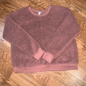 A. New. Day. Teddy bear Cropped sweatshirt